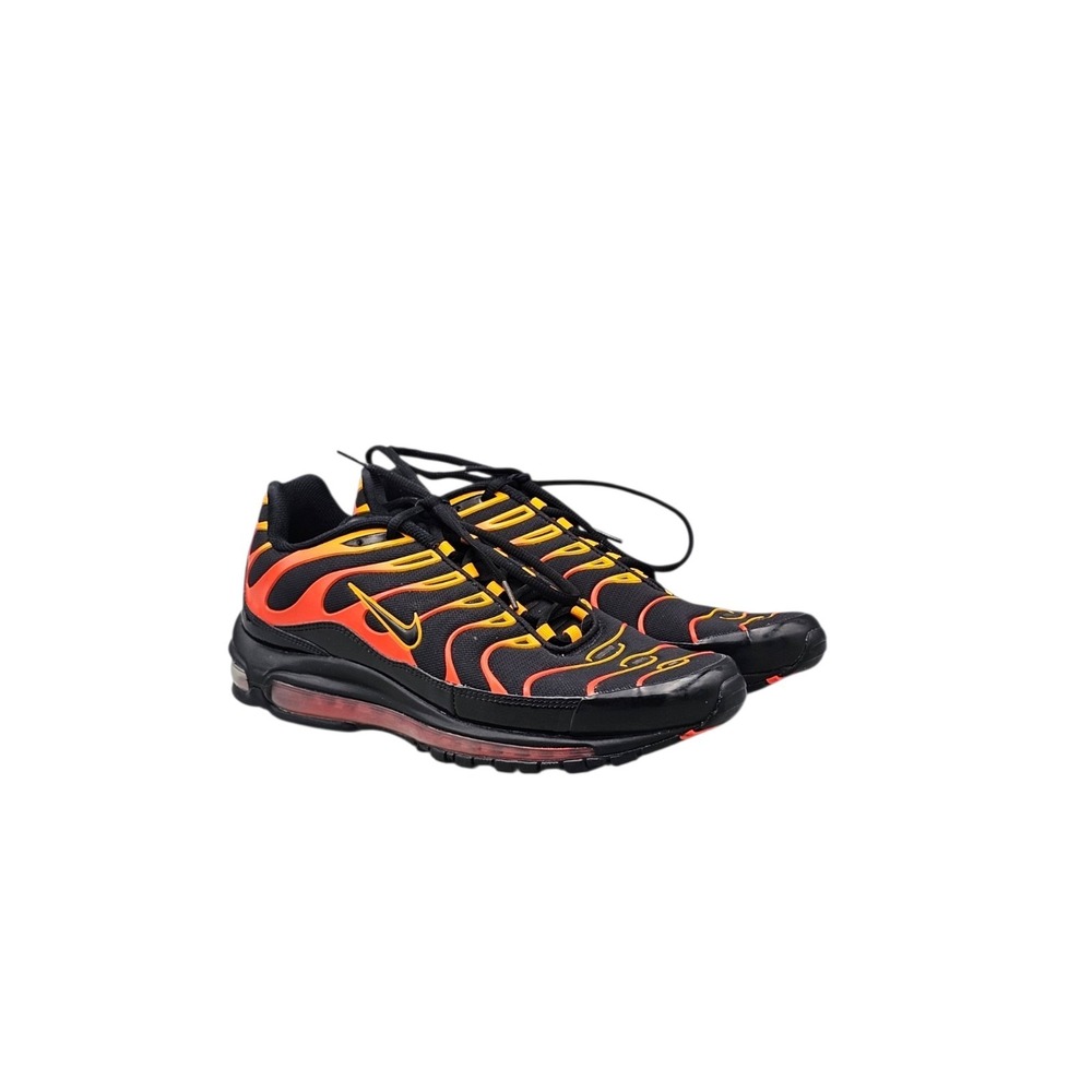 Nike Mens Size 12 NWOB Air Max 97 Plus Black Shock Orange Running Shoes Sneakers